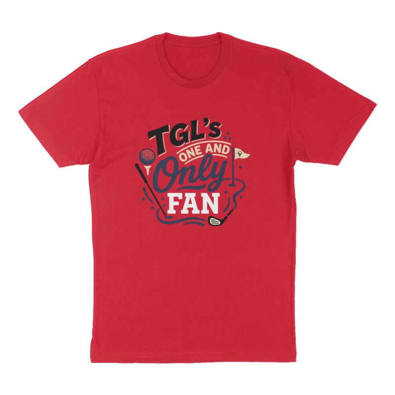 Custom t-shirt: "TGL’s one and only fan", Front print, red shirt