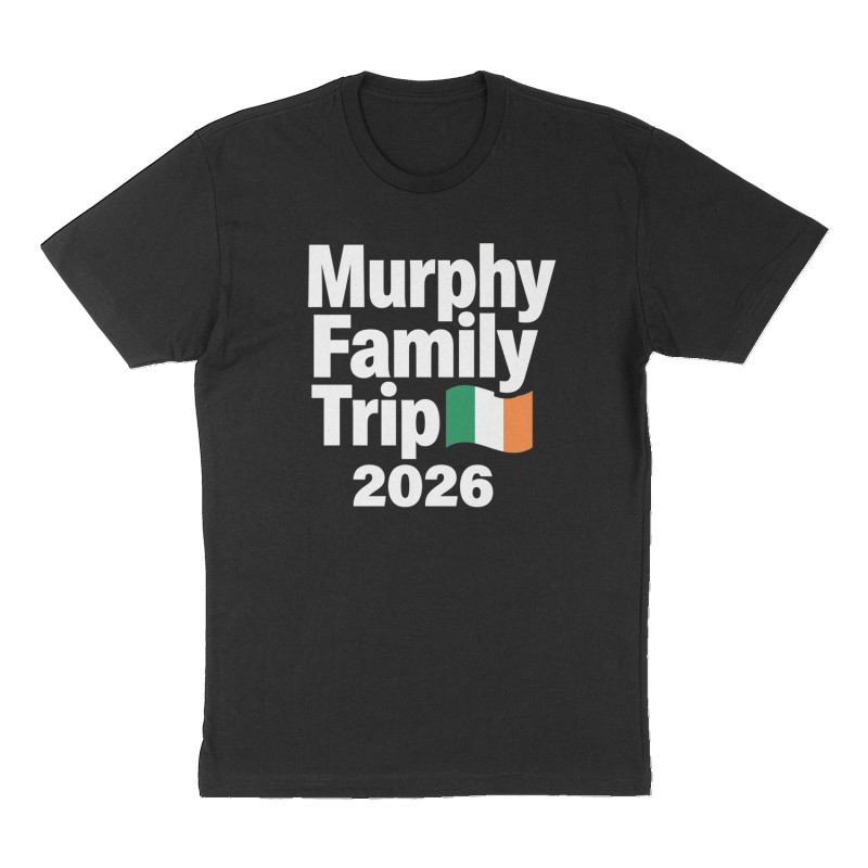 Custom t-shirt: "Murphy Family Trip", Front print, black shirt