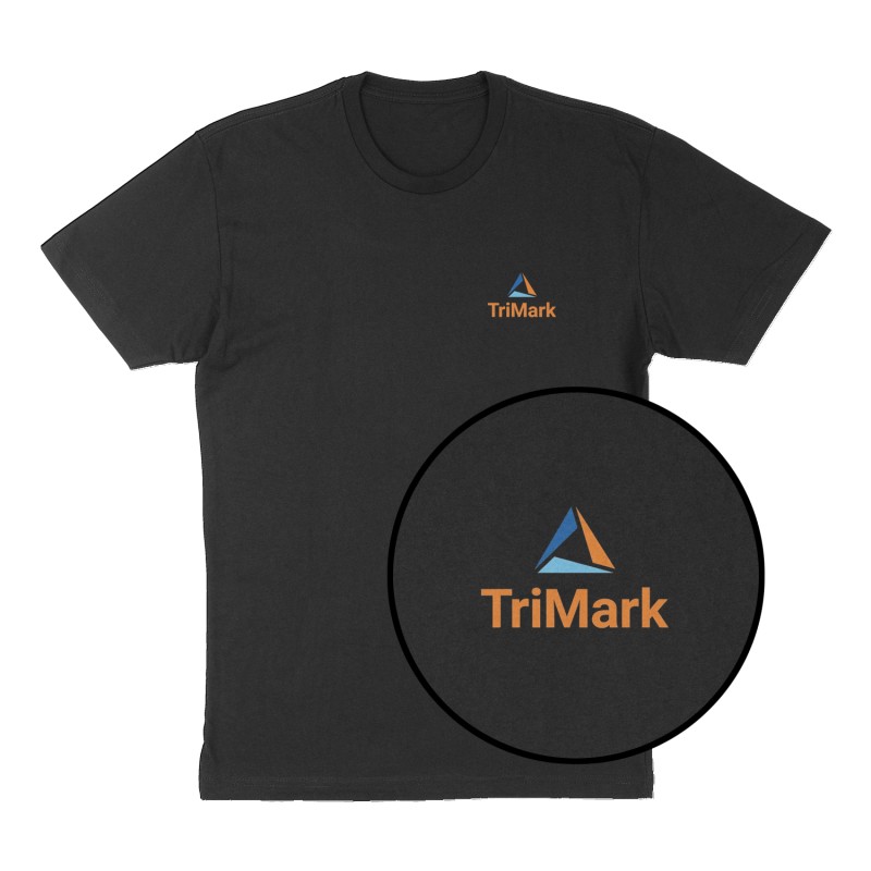 Custom t-shirt: "TriMark", Left Chest print, black shirt