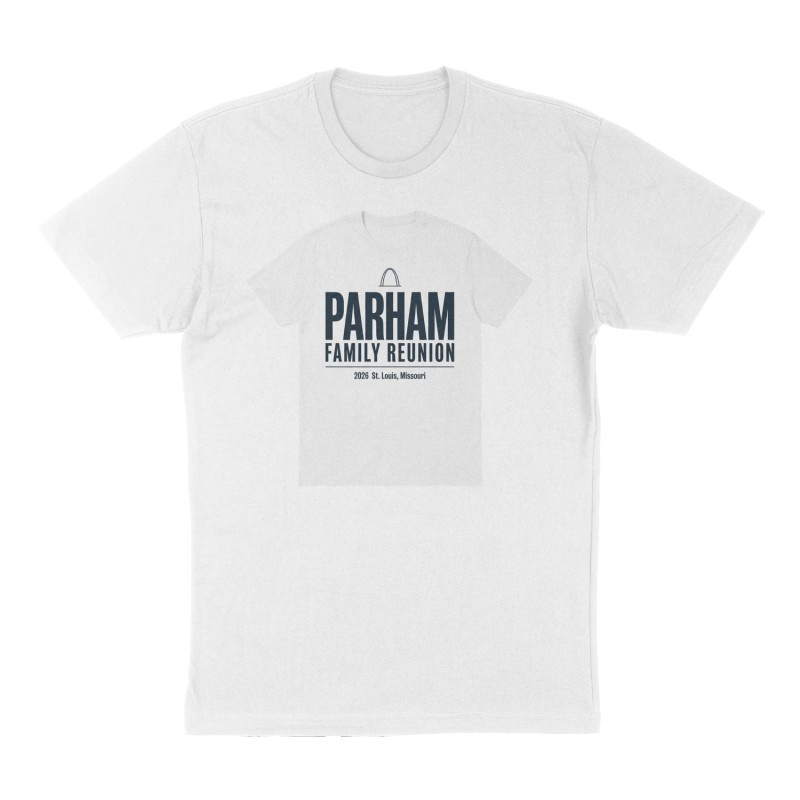 Custom t-shirt: "Parham Family Reunion", white shirt