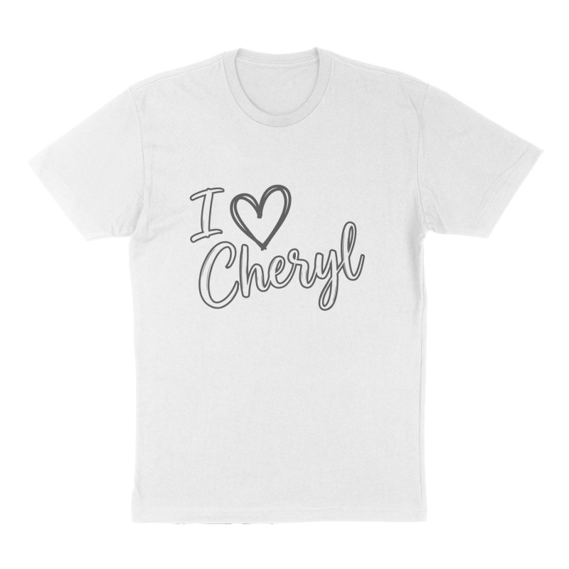 Custom t-shirt: "I 💜 Cheryl", Front print, white shirt