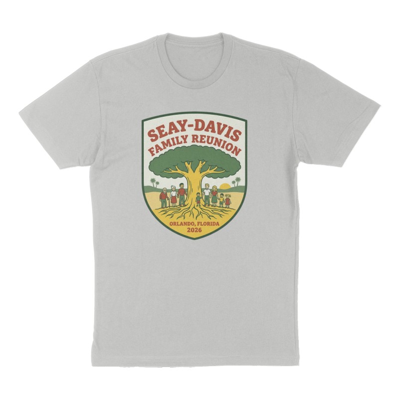 Custom t-shirt: "Seay-Davis Family Reunion", heather-gray shirt