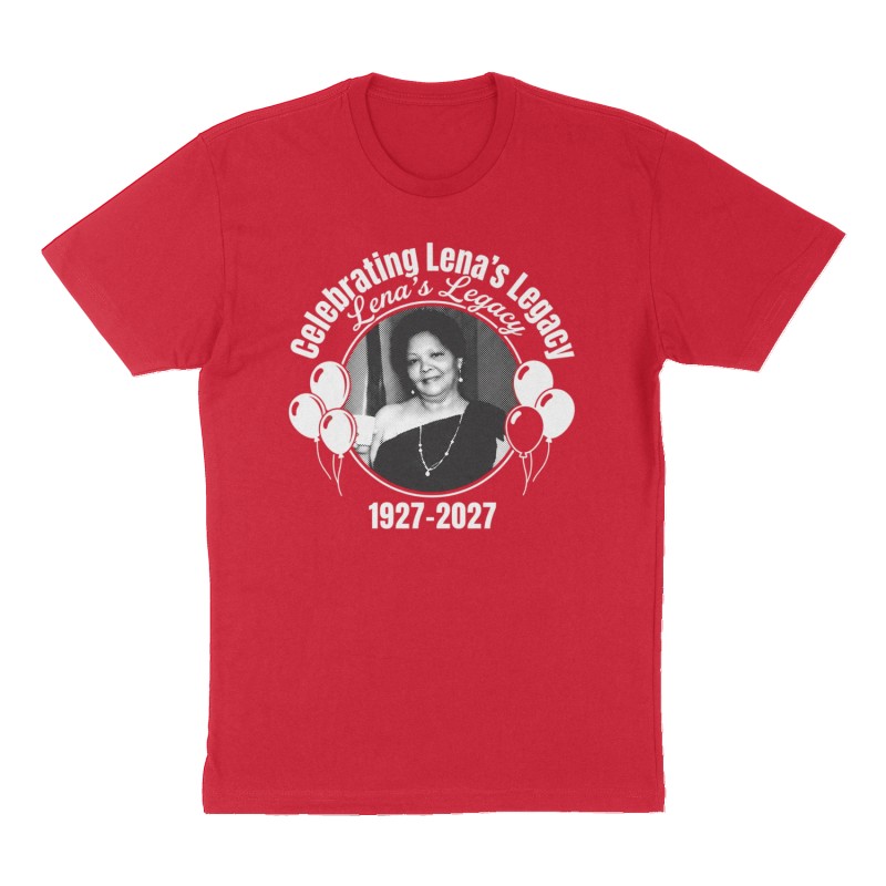 Custom t-shirt: "Celebrating Lena's Legacy ", Front print, red shirt
