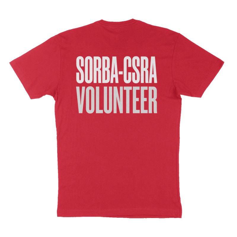 Custom t-shirt: "SORBA-CSRA Volunteer", Back print, red shirt