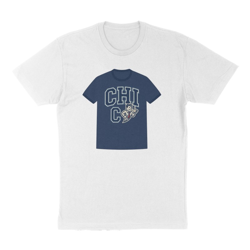 Custom t-shirt: "CHI", Front print, white shirt