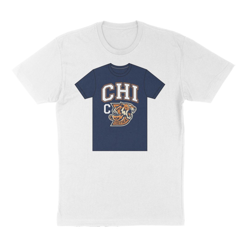 Custom t-shirt: "CHI", Front print, white shirt