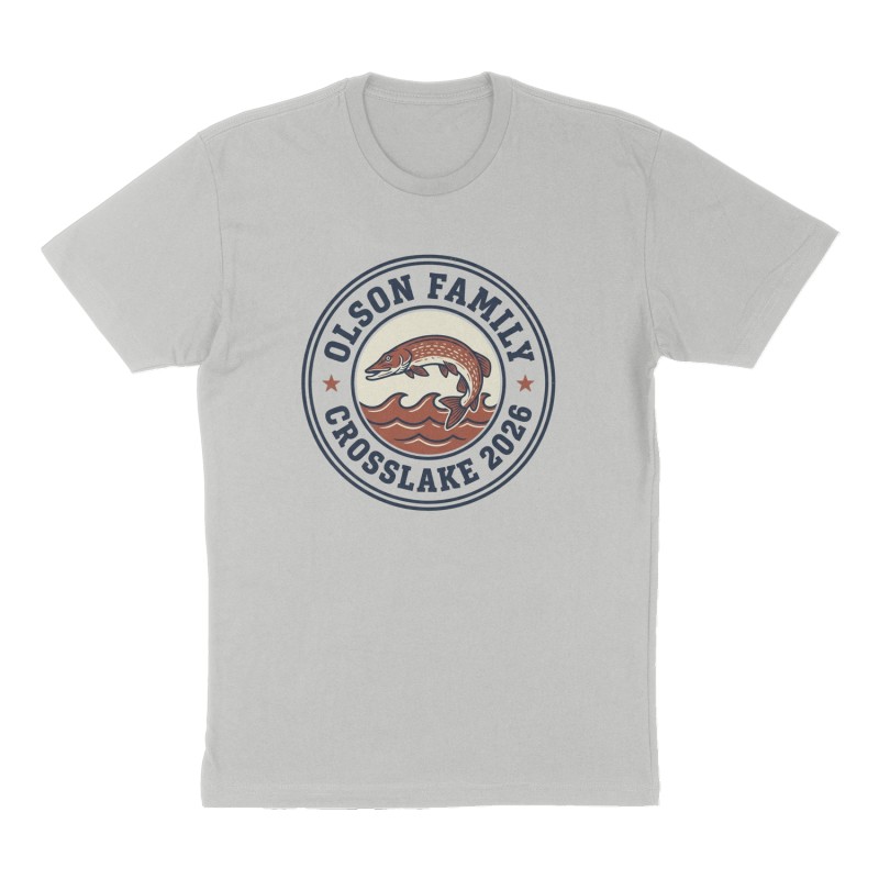 Custom t-shirt: "Crosslake 2026", heather-gray shirt