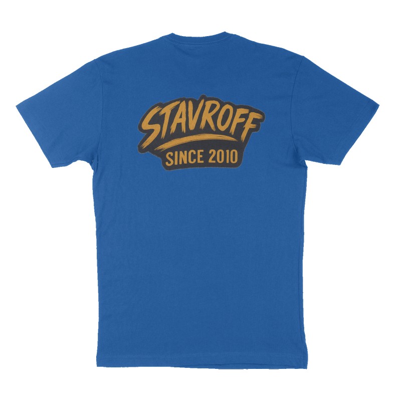 Custom t-shirt: "Stavroff", Back print, royal-blue shirt