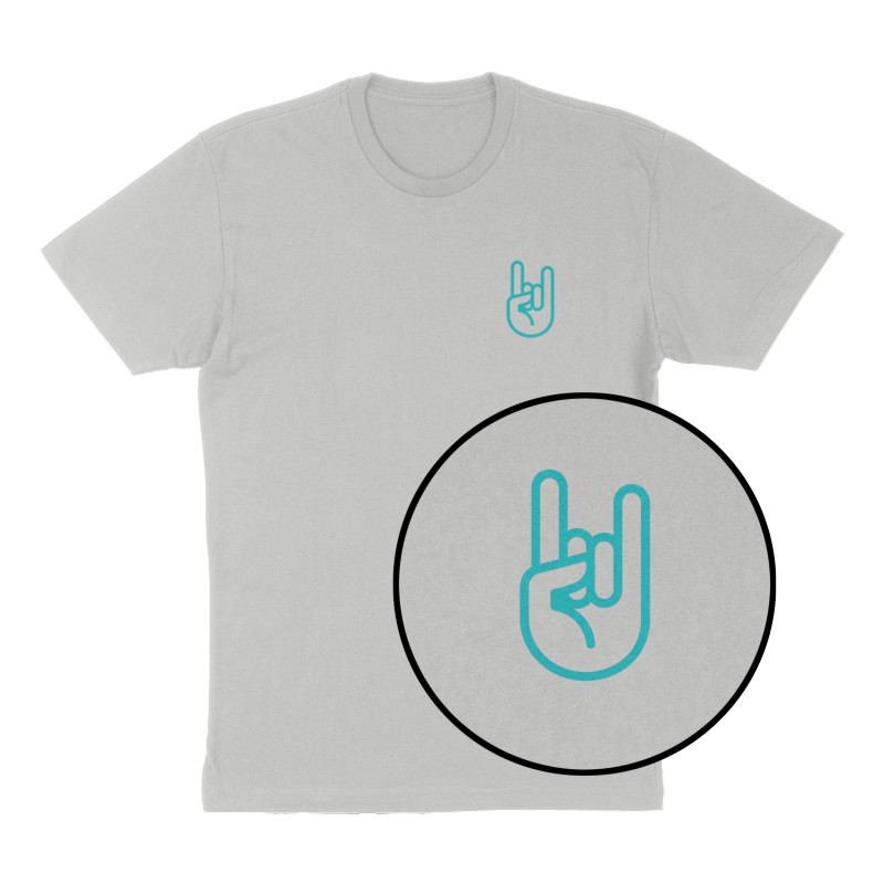 Custom t-shirt: "🤟🏼", Left Chest print, heather-gray shirt