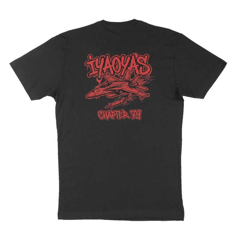 Custom t-shirt: "IYAOYAS", Back print, black shirt