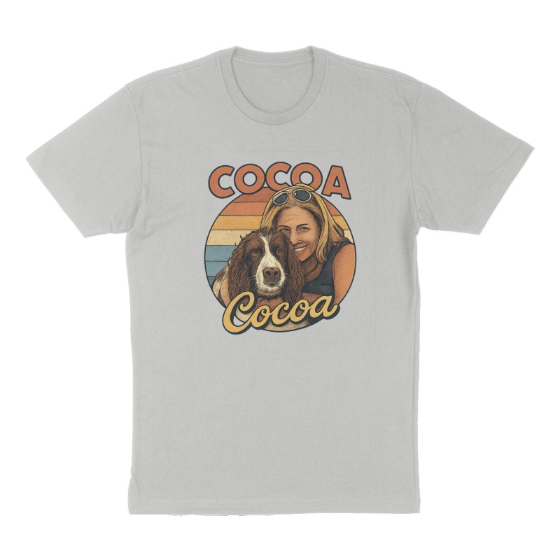 Custom t-shirt: "COCOA ", Front print, heather-gray shirt