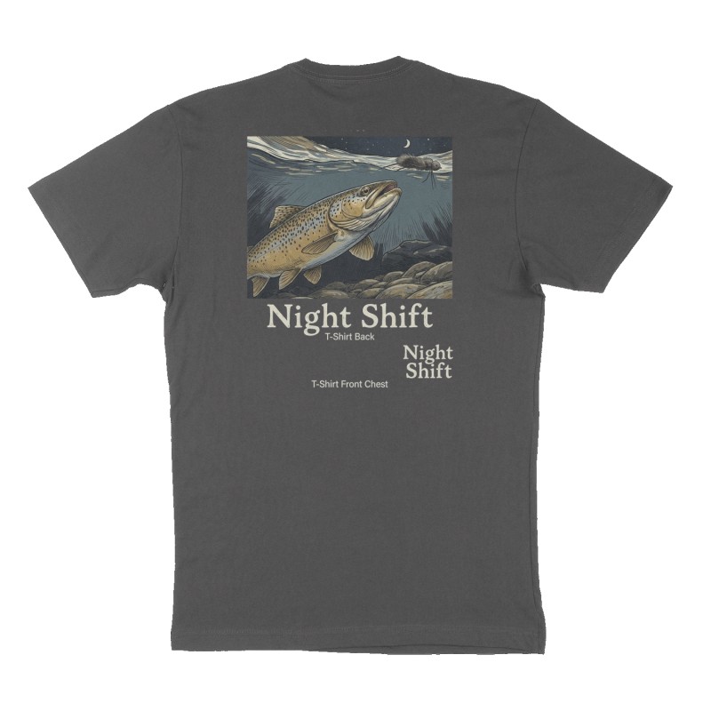 Custom t-shirt design, Back print, charcoal shirt