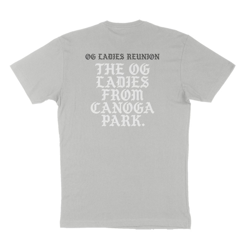 Custom t-shirt: "OG LADIES  REUNION ", Back print, heather-gray shirt