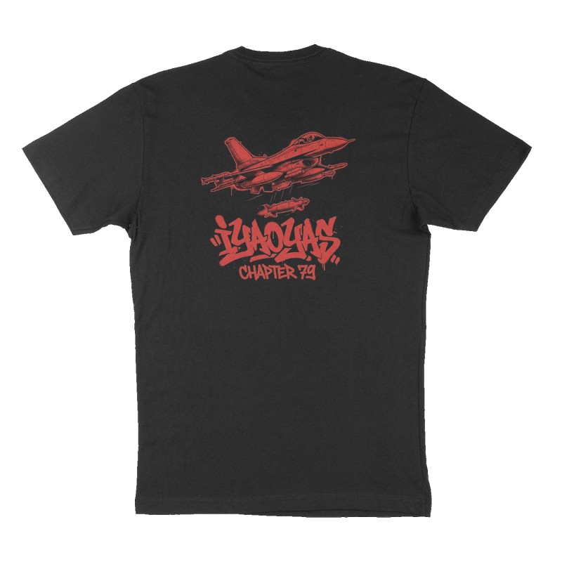 Custom t-shirt: "IYAOYAS", Back print, black shirt