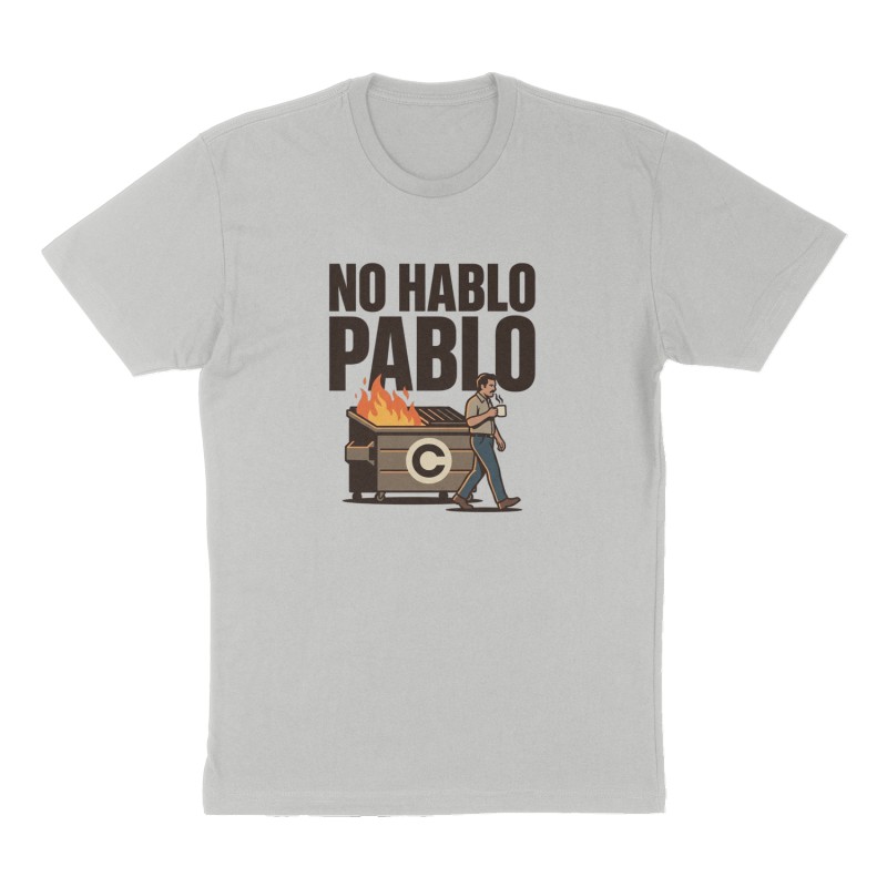 Custom t-shirt: "No hablo Pablo", Front print, heather-gray shirt