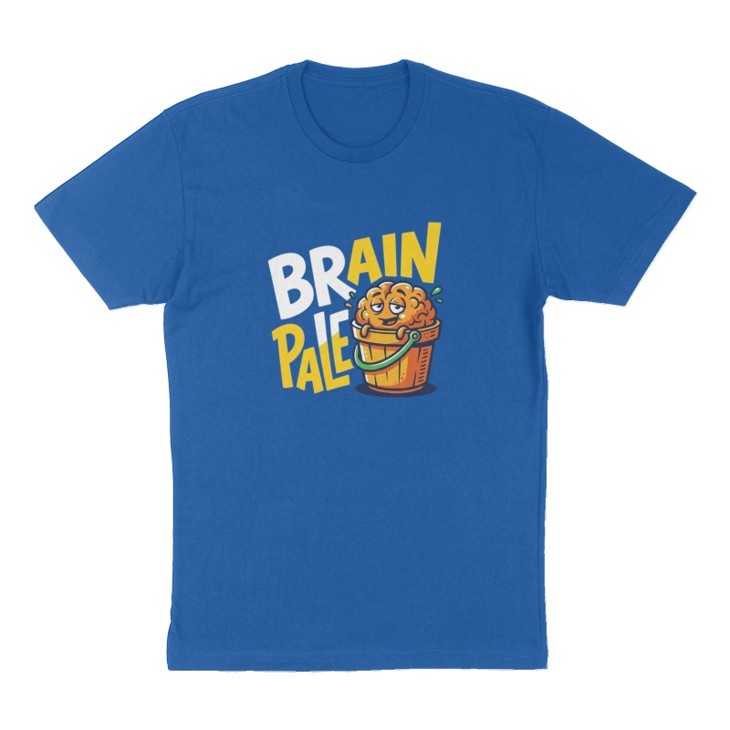 Custom t-shirt: "Brain Pale", Front print, royal-blue shirt