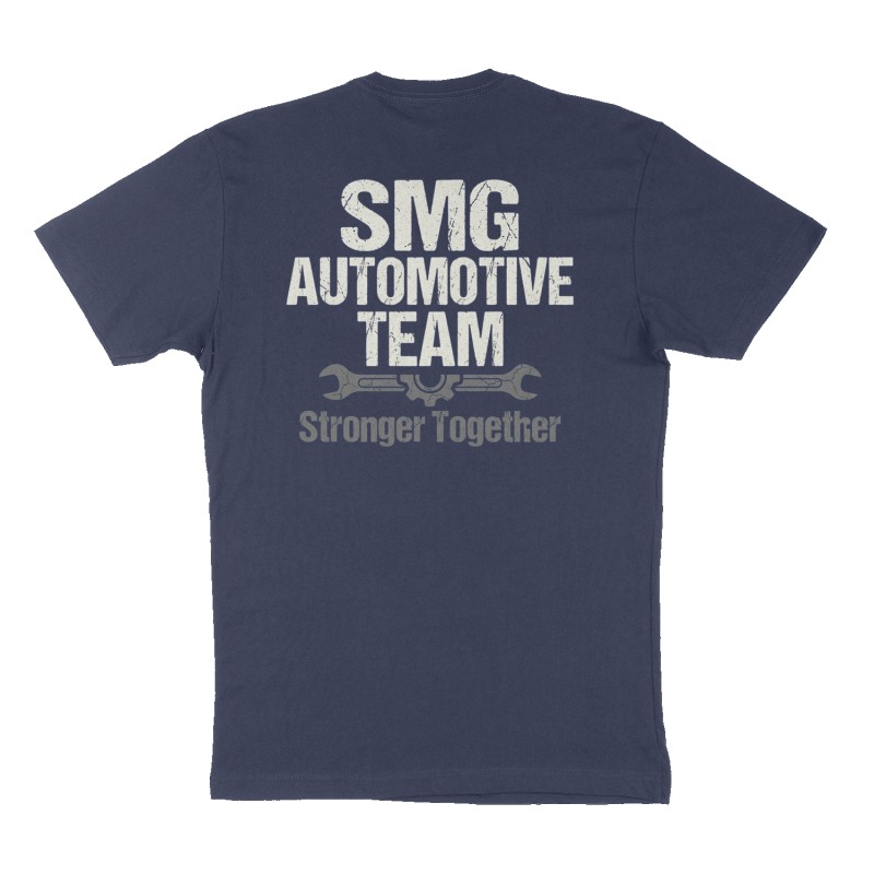 Custom t-shirt: "SMG AUTOMOTIVE TEAM", Back print, navy shirt