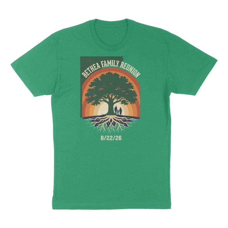 Custom t-shirt: "Bethea Family Reunion", green shirt