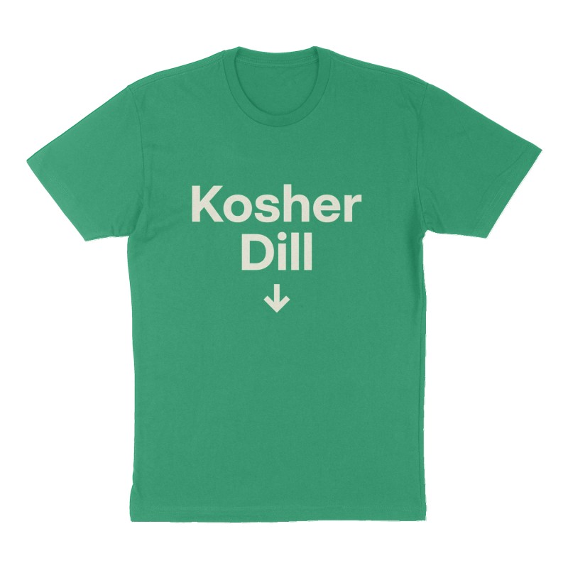 Custom t-shirt: "Kosher Dill", Front print, green shirt