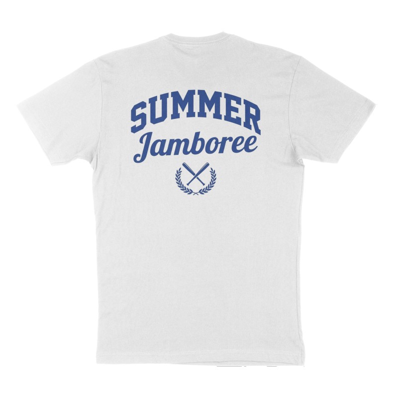 Custom t-shirt: "Summer Jamboree", Back print, white shirt