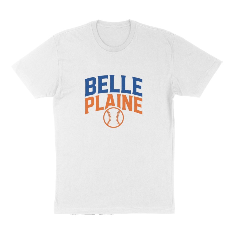 Custom t-shirt: "Belle Plaine", Front print, white shirt