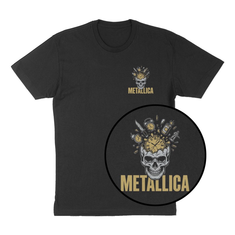 Custom t-shirt: "Metallica ", Left Chest print, black shirt