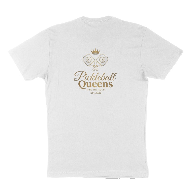 Attached design: "Pickleball queens ", Back print, white shirt
