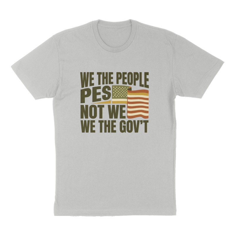 Custom t-shirt: "We the people not we the gov't", Front print, heather-gray shirt