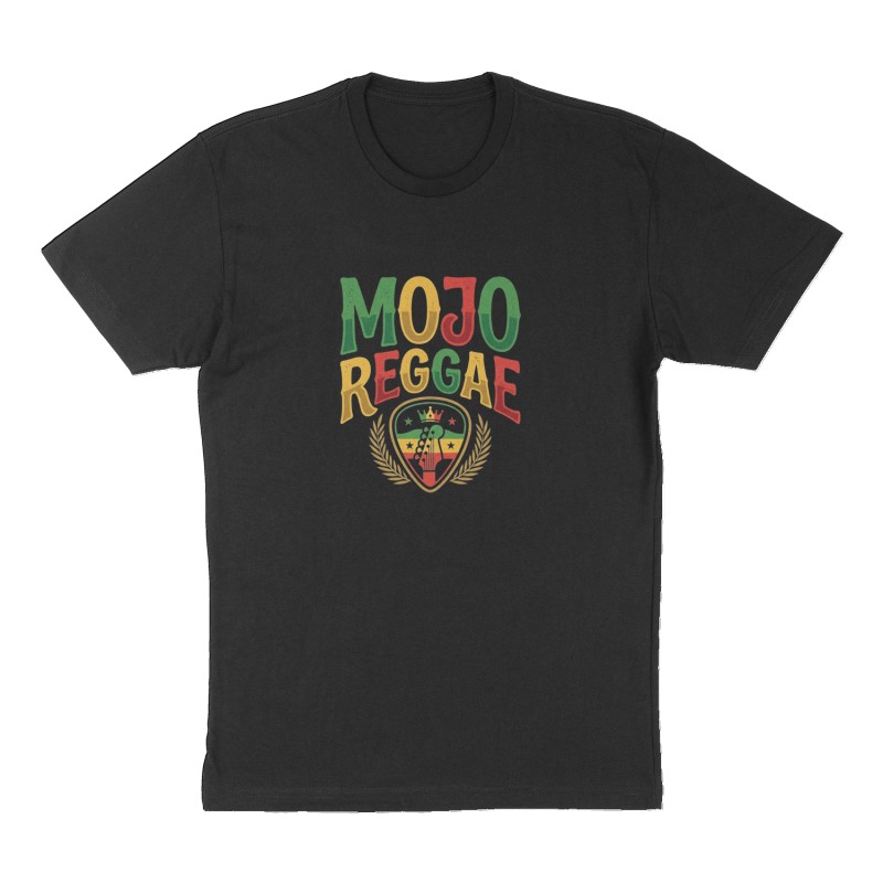 Custom t-shirt: "Mojo Reggae ", Front print, black shirt