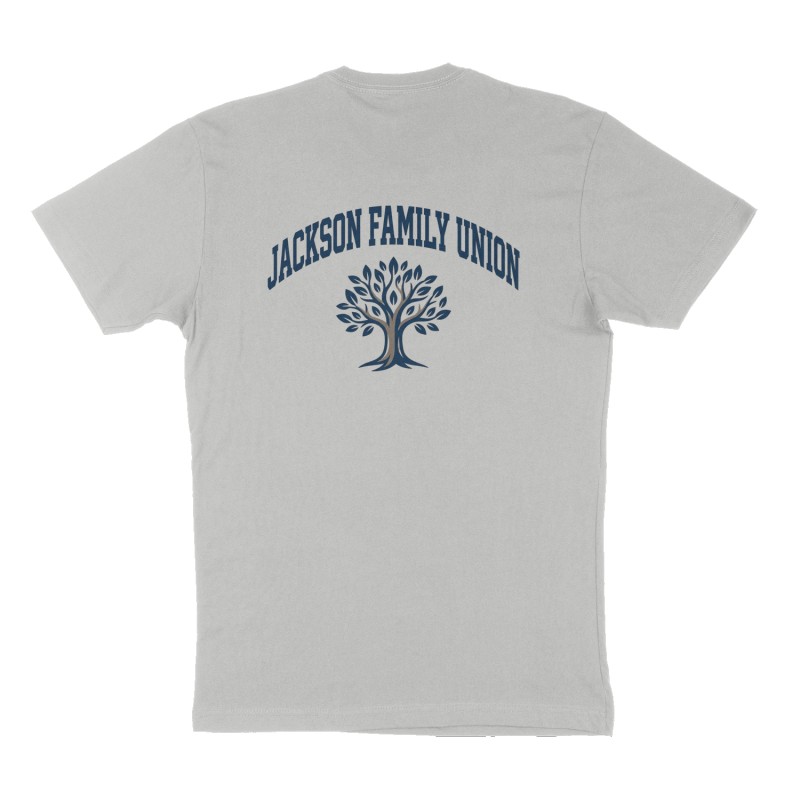 Custom t-shirt: "Jackson Family Union ", Back print, heather-gray shirt