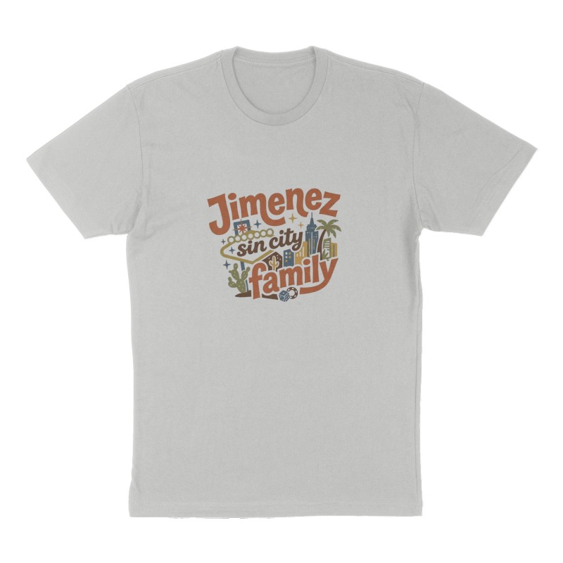 Custom t-shirt: "Jimenez family ", Front print, heather-gray shirt