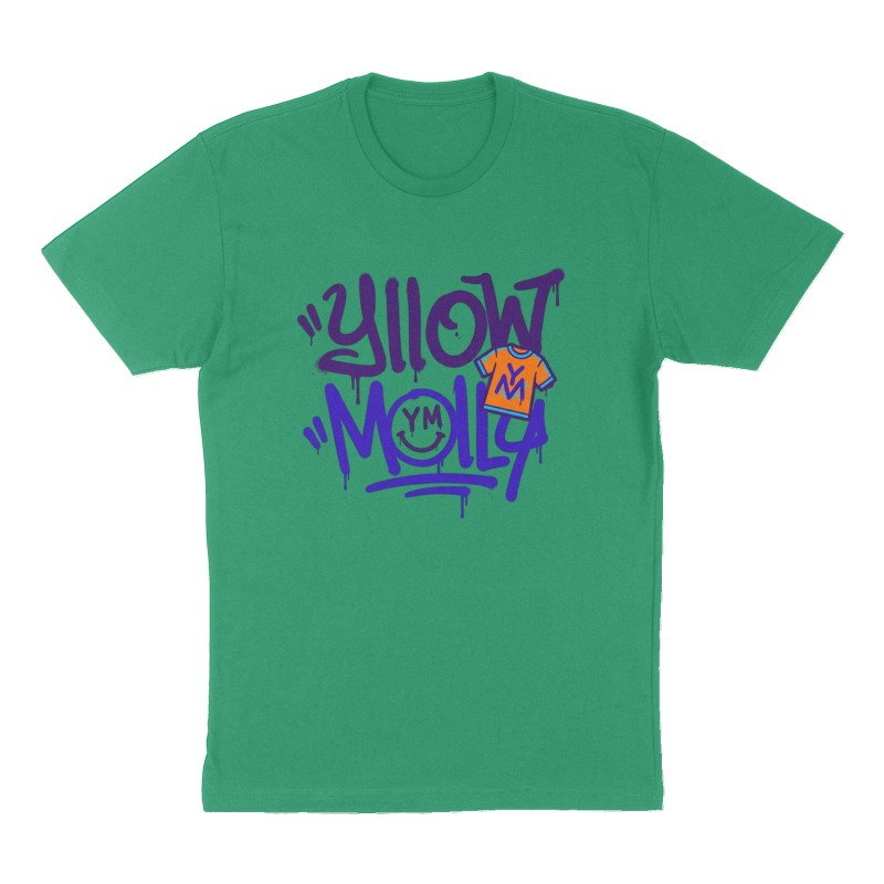 Custom t-shirt: "YlloWMollY", Front print, green shirt