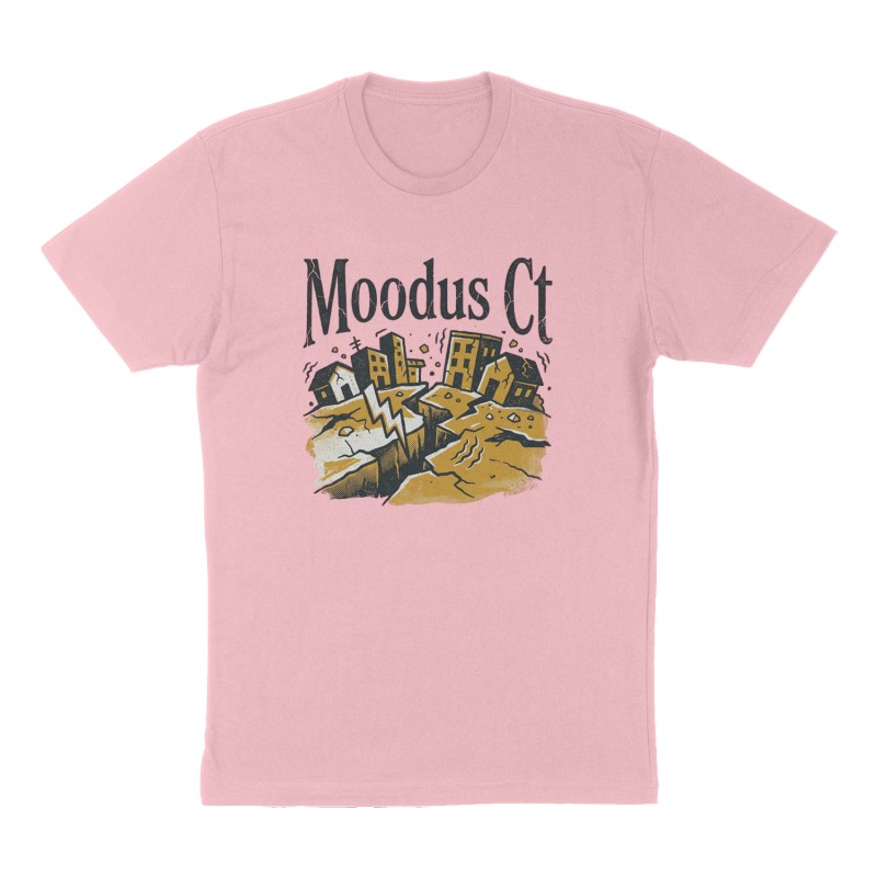 Custom t-shirt: "Moodus Ct", Front print, pink shirt