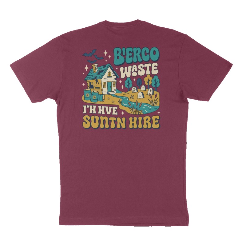 Custom t-shirt design, Back print, maroon shirt