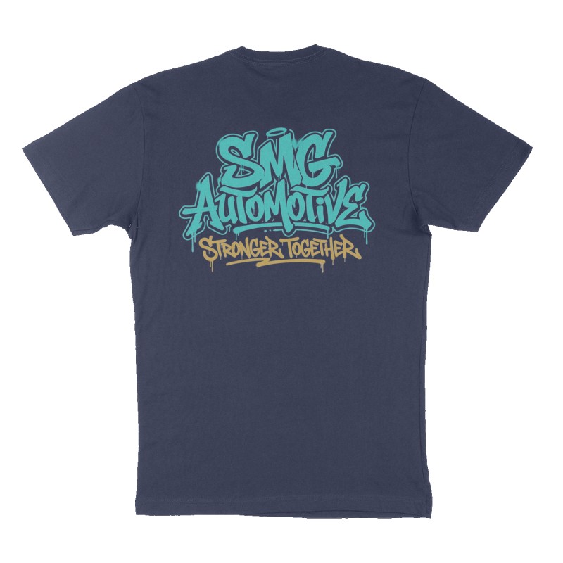 Custom t-shirt: "SMG AUTOMOTIVE", Back print, navy shirt
