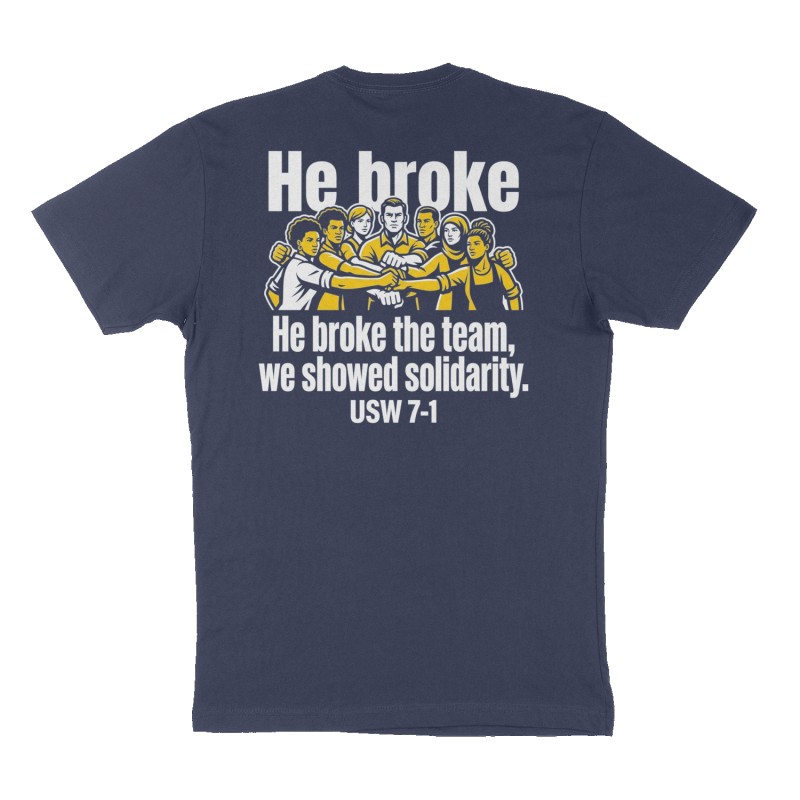 Custom t-shirt design, Back print, navy shirt