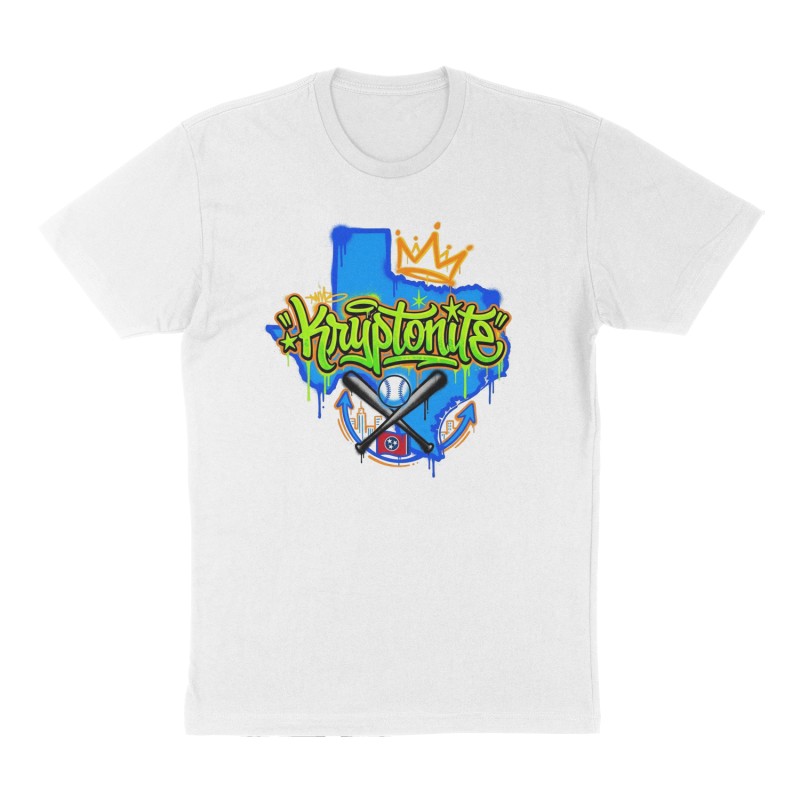 Custom t-shirt: "Kryptonite ", Front print, white shirt