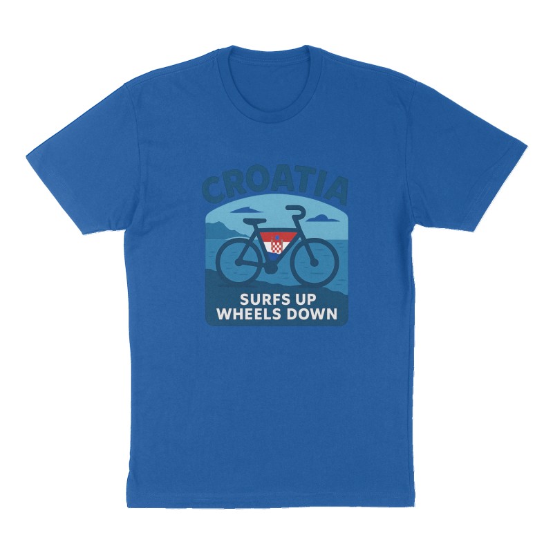 Custom t-shirt: "Croatia", Front print, royal-blue shirt