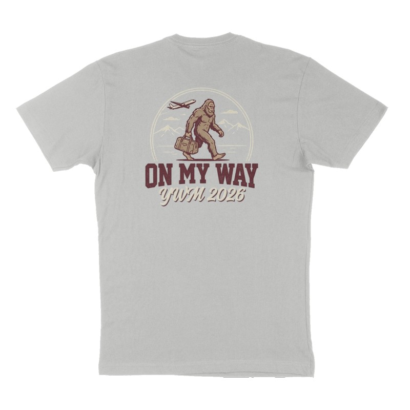 Custom t-shirt: "On my way", Back print, heather-gray shirt