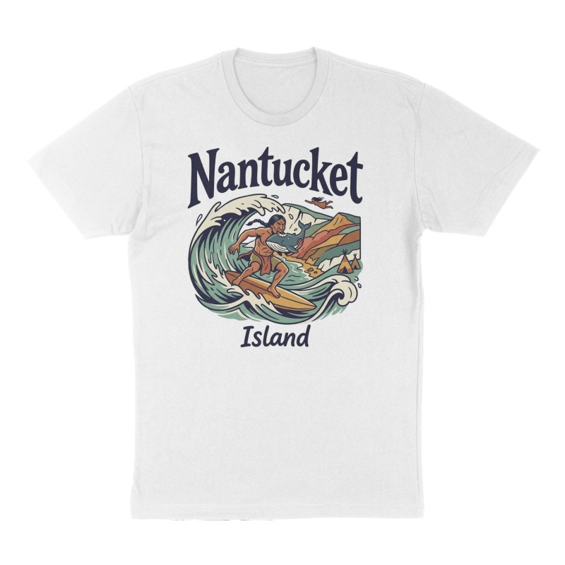 Custom t-shirt: "Nantucket", Front print, white shirt