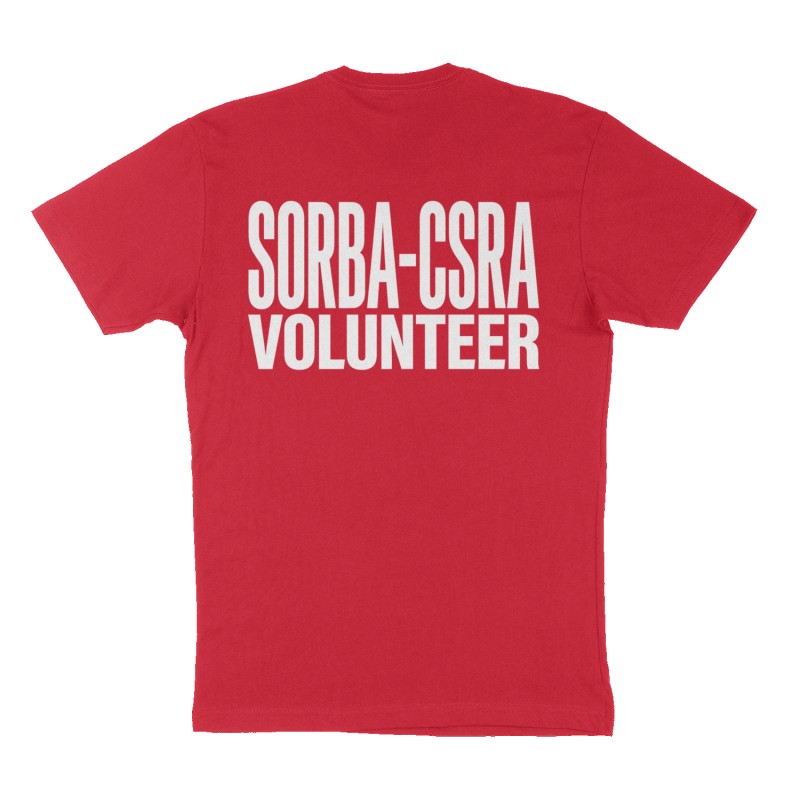 Custom t-shirt: "SORBA-CSRA Volunteer", Back print, red shirt
