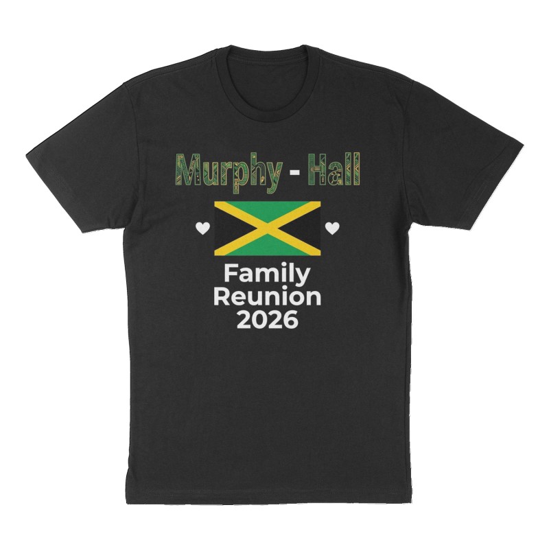Custom t-shirt: "Murphy - Hall ", Front print, black shirt