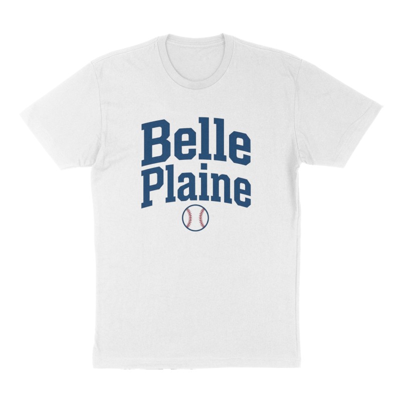 Custom t-shirt: "Belle Plaine", Front print, white shirt