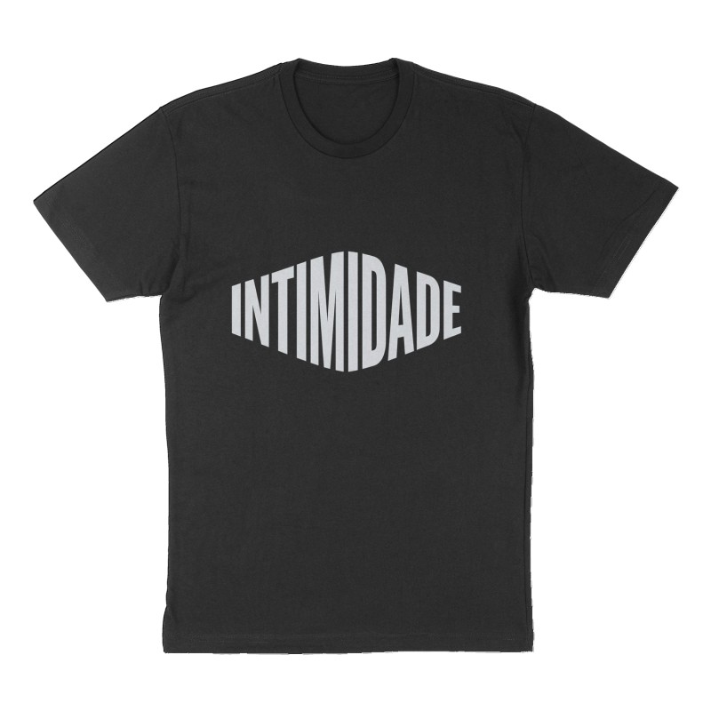 Custom t-shirt: "Intimidade", Front print, black shirt