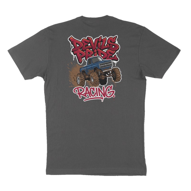 Custom t-shirt: "Devils Pride Racing", Back print, charcoal shirt