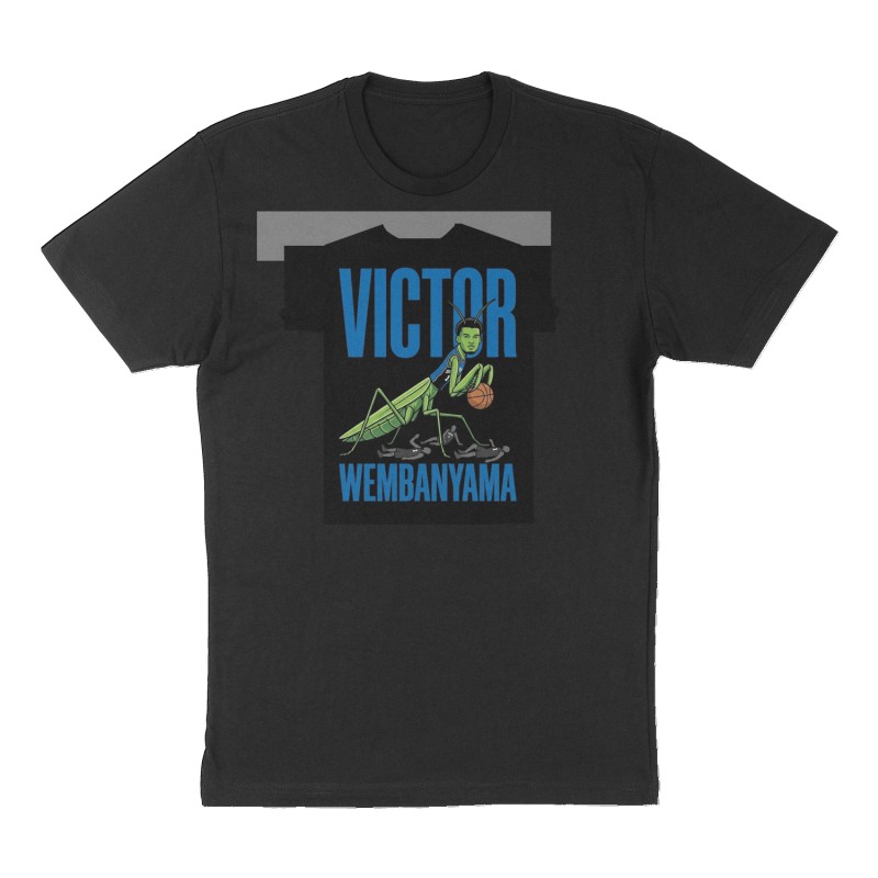 Custom t-shirt: "Victor Wembanyama", Front print, black shirt