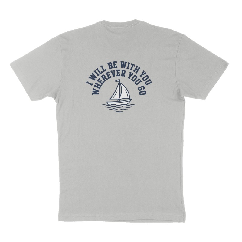 Custom t-shirt: "" I will be with you wherever you go" Joshua 1:9", Back print, heather-gray shirt