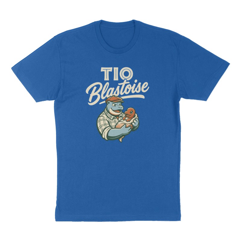 Custom t-shirt: "Tio Blastoise ", Front print, royal-blue shirt