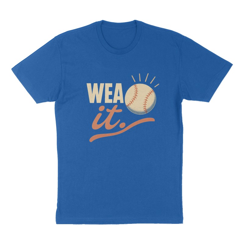 Custom t-shirt: "Wear it.", Front print, royal-blue shirt