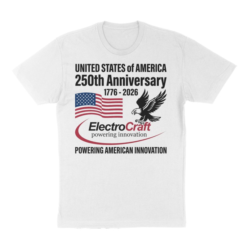 Custom t-shirt: "UNITED STATES of AMERICA 250th Anniversary 1776 - 2026", Front print, white shirt